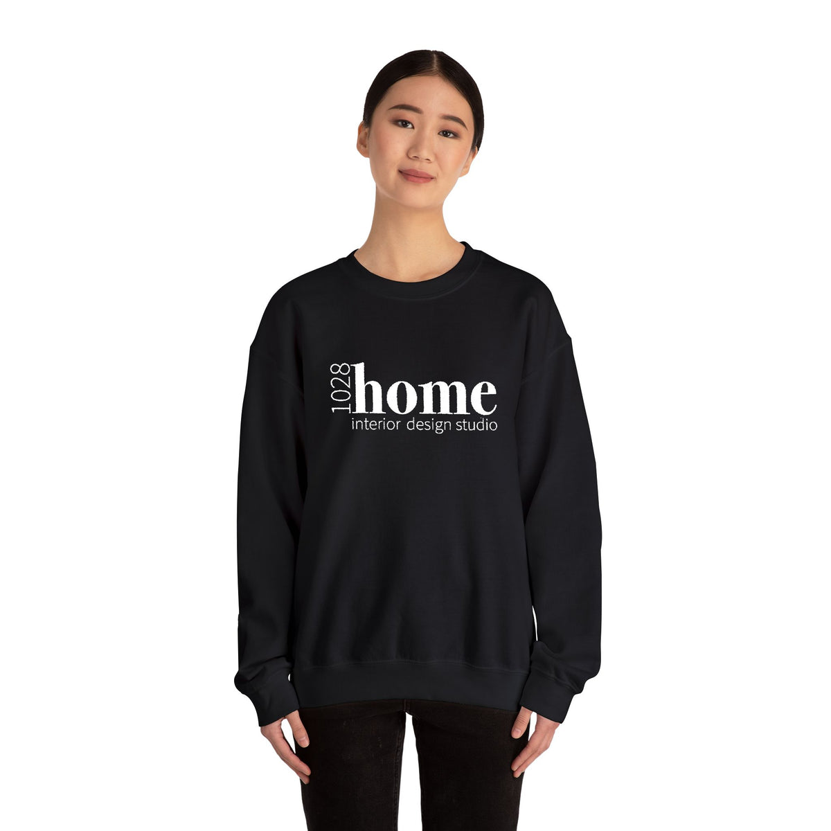 1028home Embroidered Logo Crewneck // Black