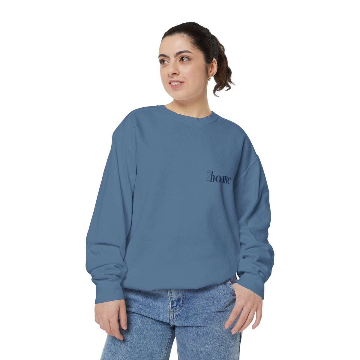 my love language is having a junk drawer crewneck // steel blue